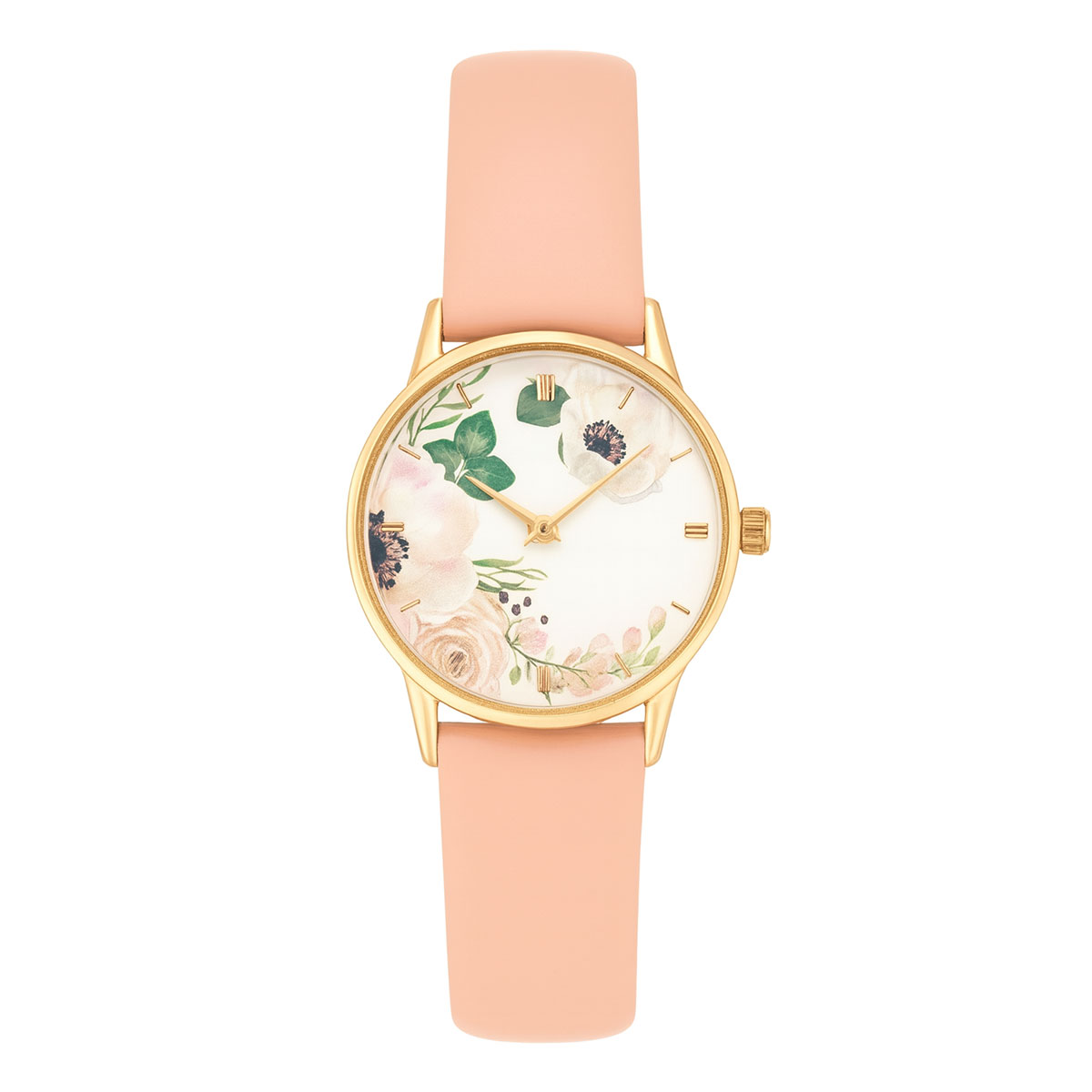 Montre femme fantaisie Florale - Beige
