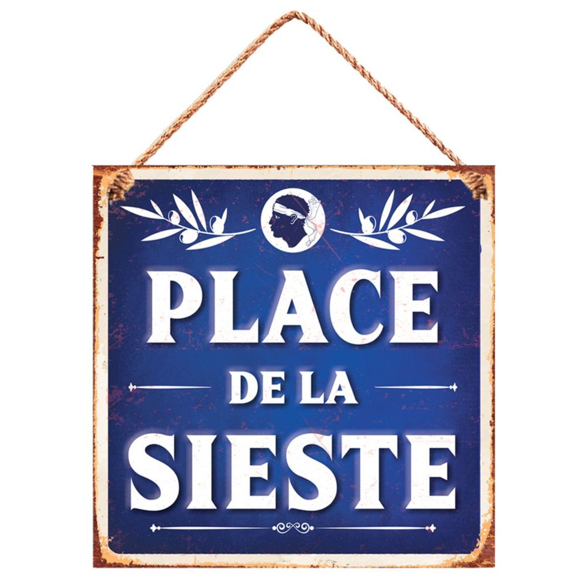 Plaque Dcorative Corse - Place de la Sieste 20 cm