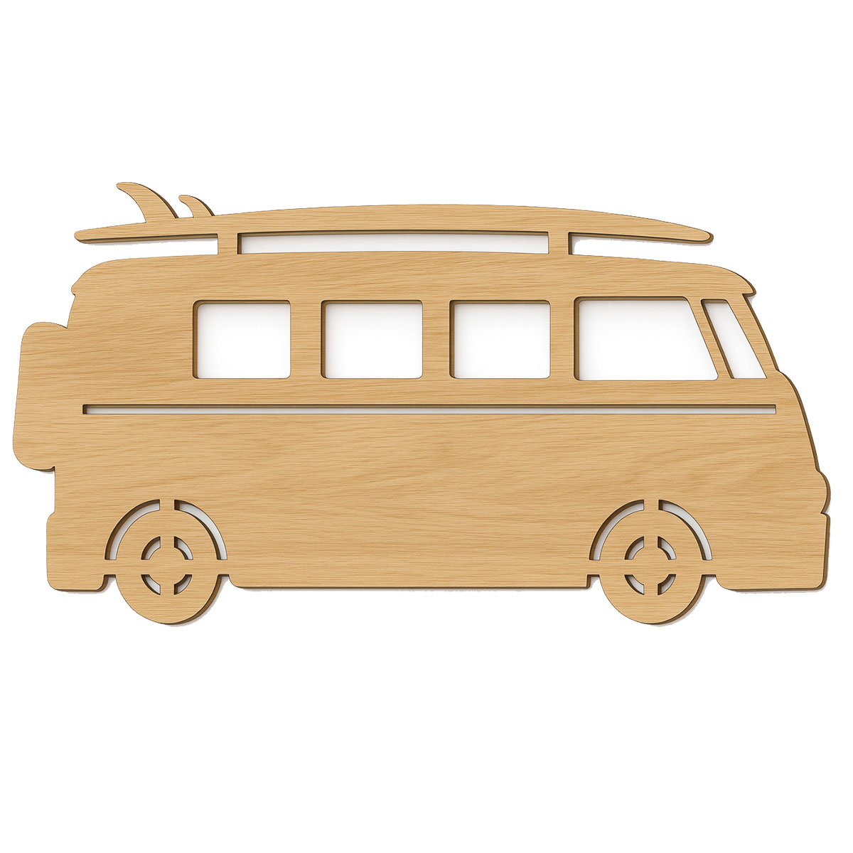Dcoration murale en bois Van et planche de surf  70 x 40 cm