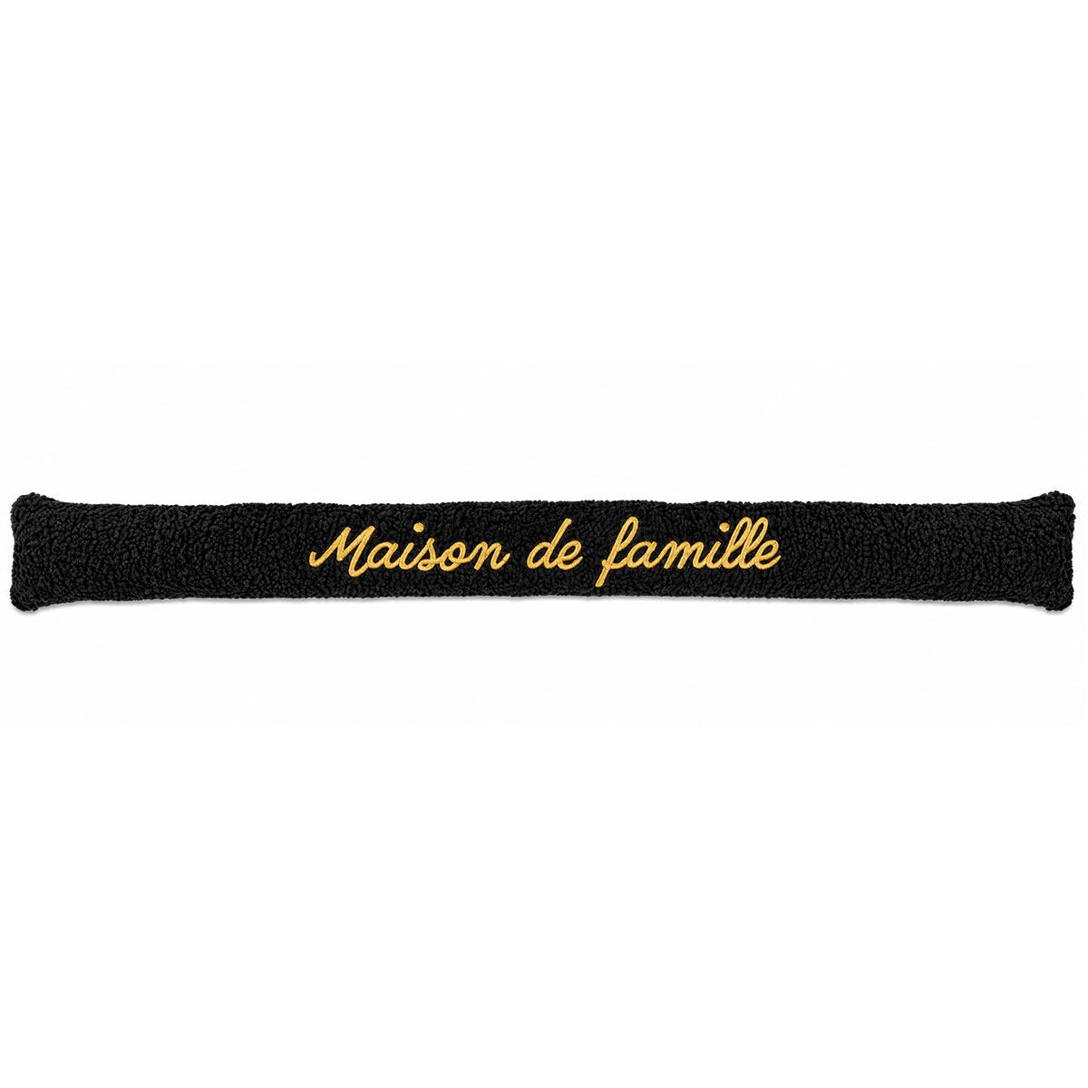 Coussin de porte Maison de famille noir effet mouton 77 cm