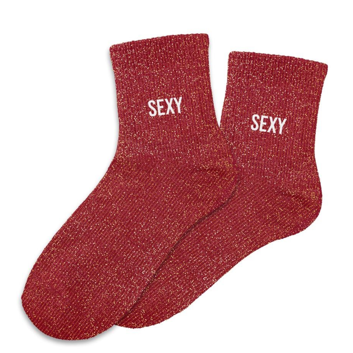 Paire de Chaussettes Pailletes Rouge Sexy