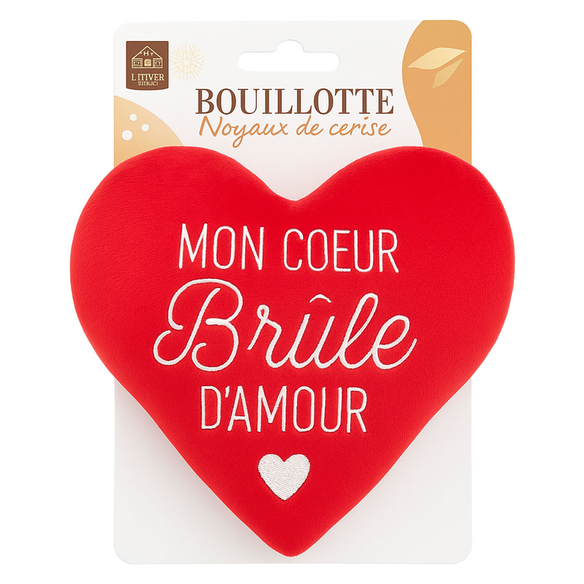 Bouillotte noyaux de cerise  Bien au chaud  17 x 18 cm