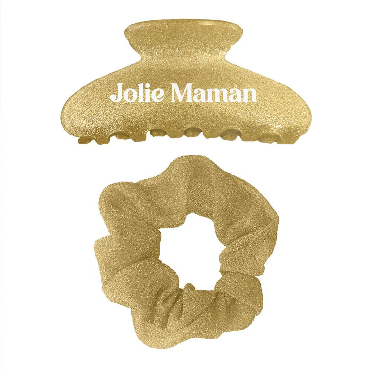 Pince � cheveux et chouchou paillet�s � Jolie maman� ✨