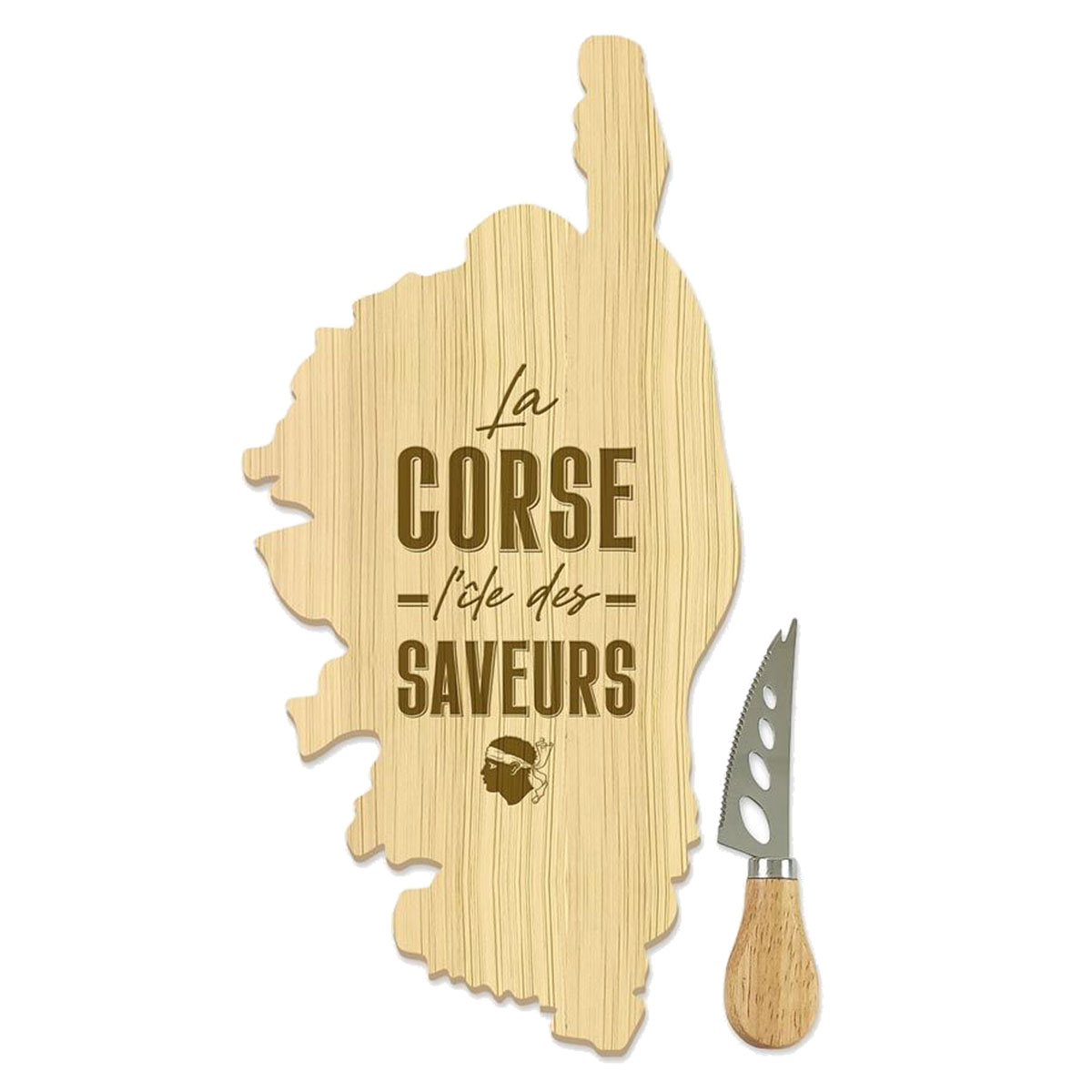 Coffret planche ap�ritif Corse en bambou avec couteau