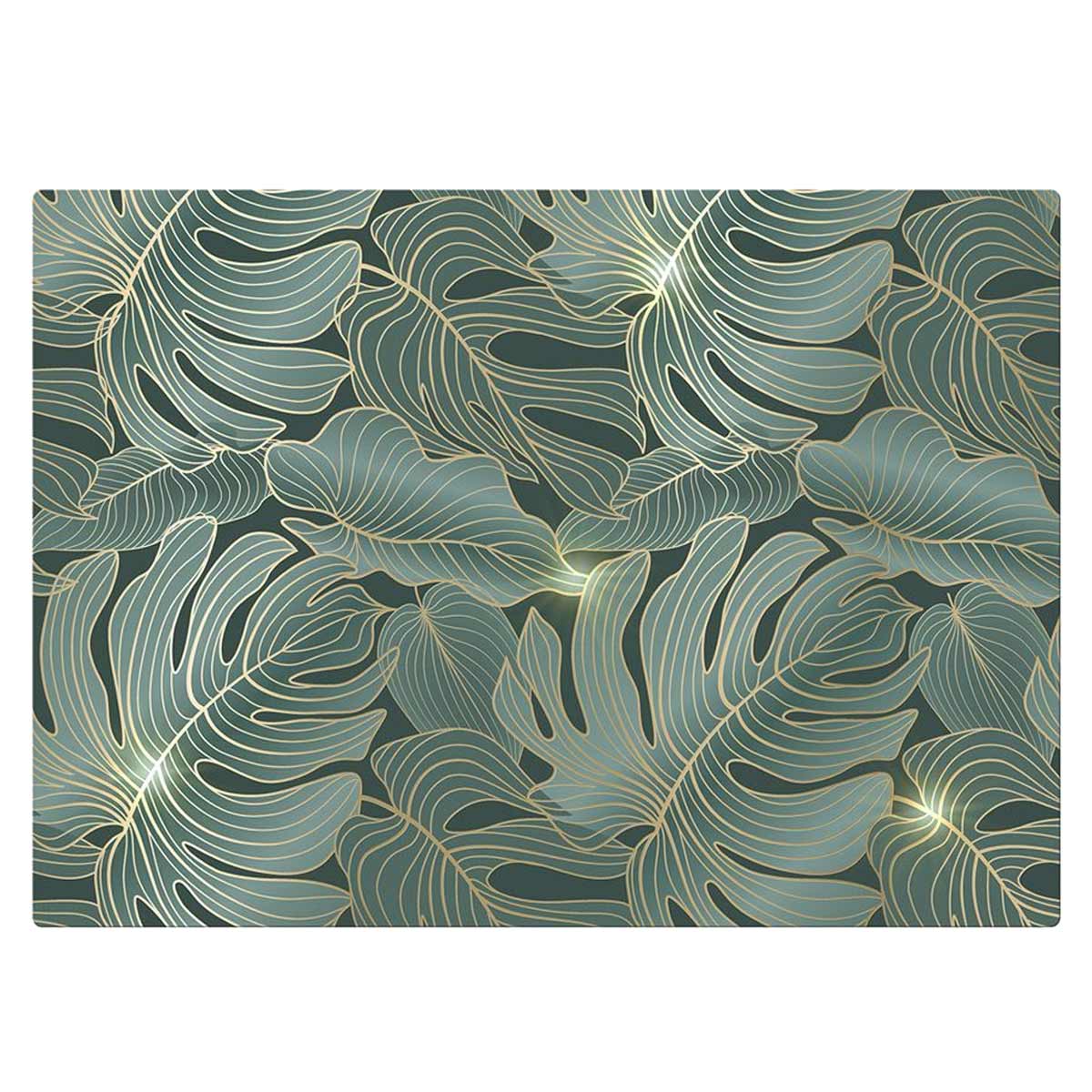 Set de table tropical vert et or