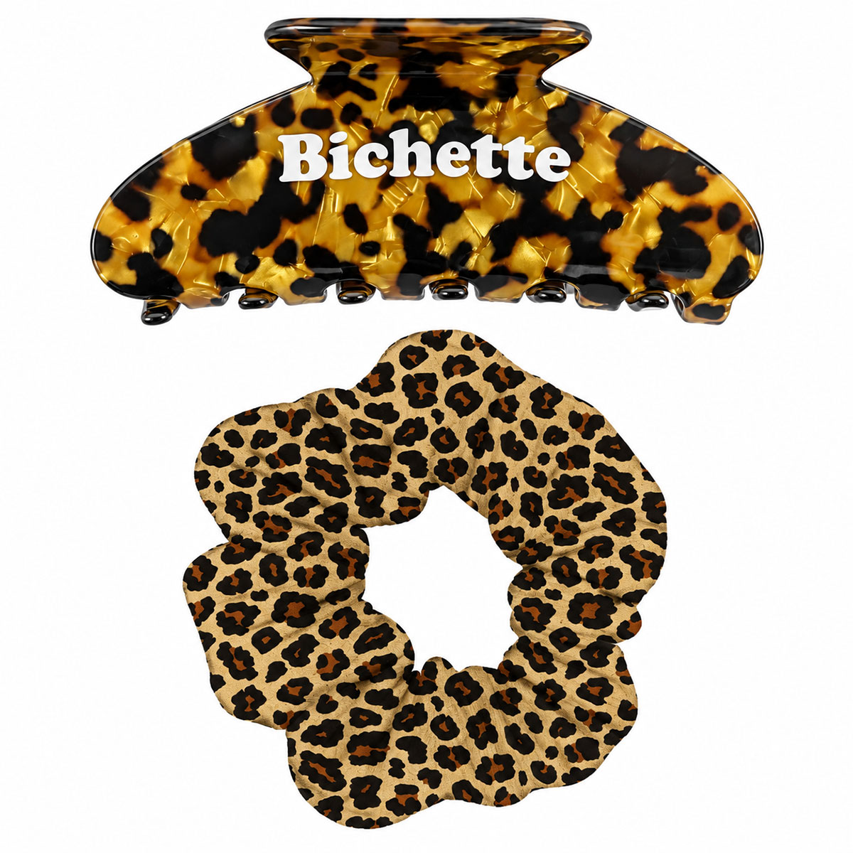 Pince � cheveux et chouchou l�opard Bichette