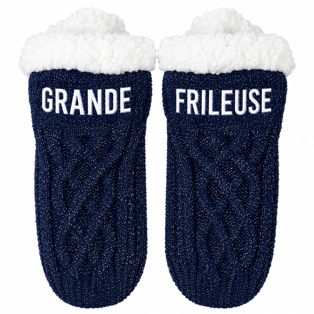 Chaussettes courtes d'int�rieur � paillettes Mamie d'amour