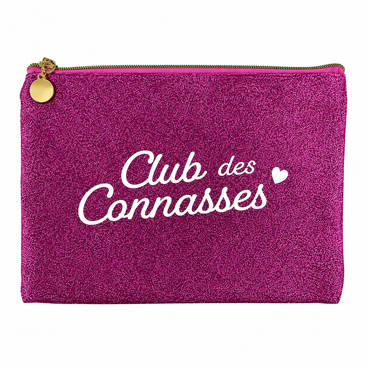 Pochette plate paillet�e � Club des Connasses � 24 � 17 cm