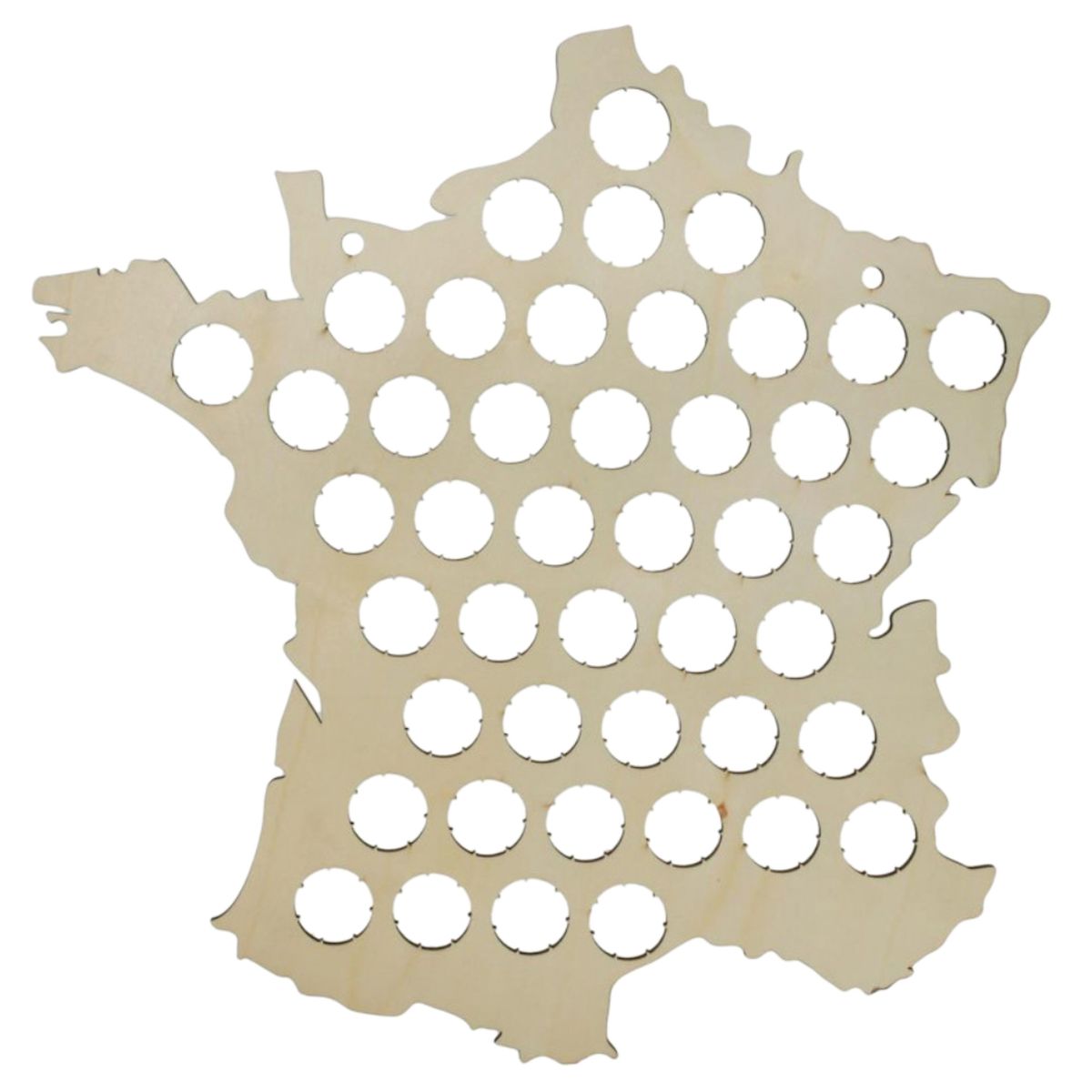 Collecteur de capsules de bire carte de France en bois
