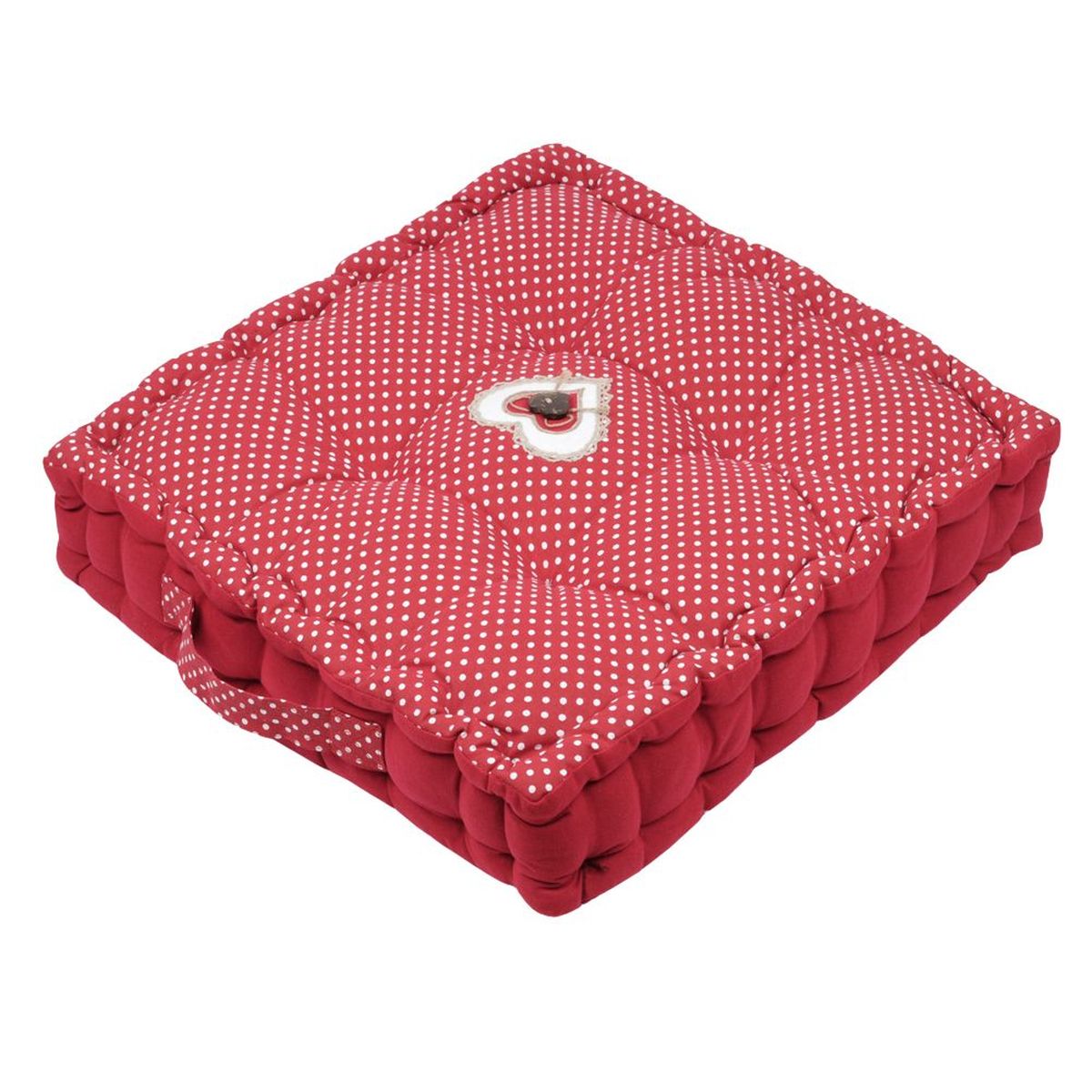 Coussin de sol Lyna Rouge en coton 45 x 45 x 10 cm