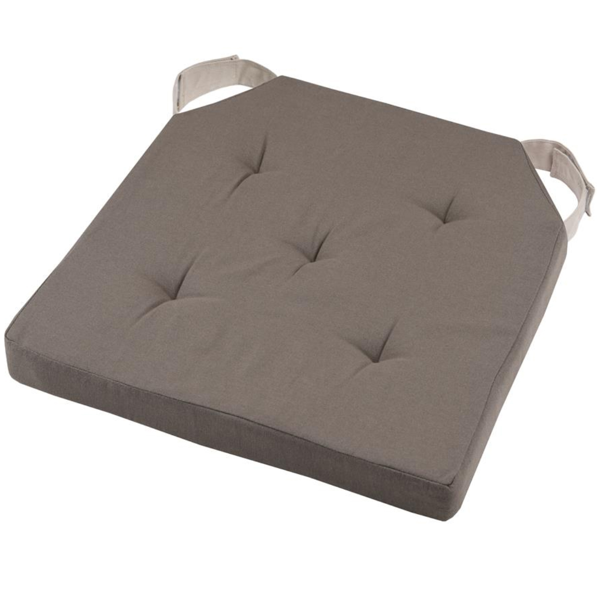 Galette de chaise rversible taupe et lin en coton 38 x 38 cm