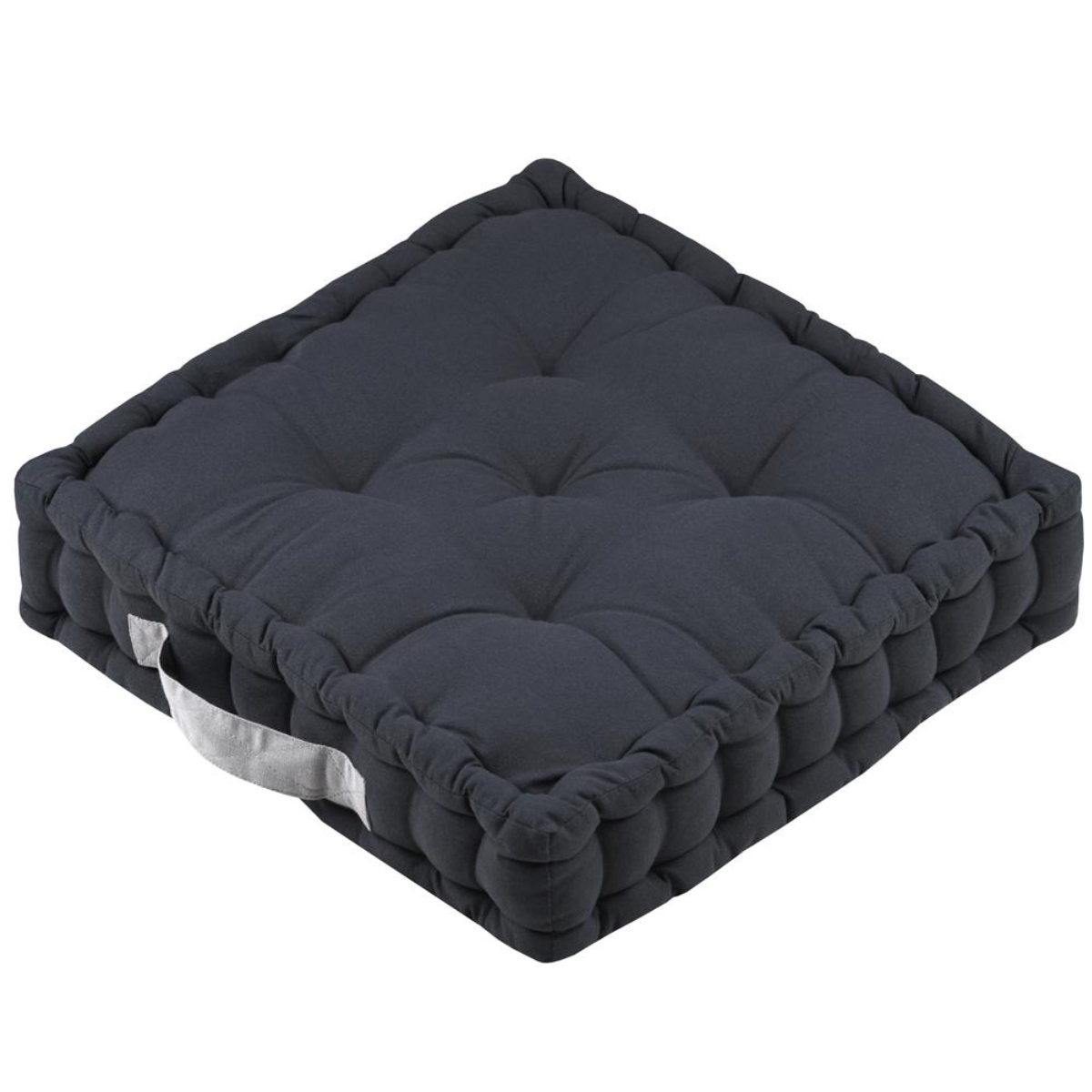 Coussin de sol uni en coton 45 x 45 x 10 cm - anthracite