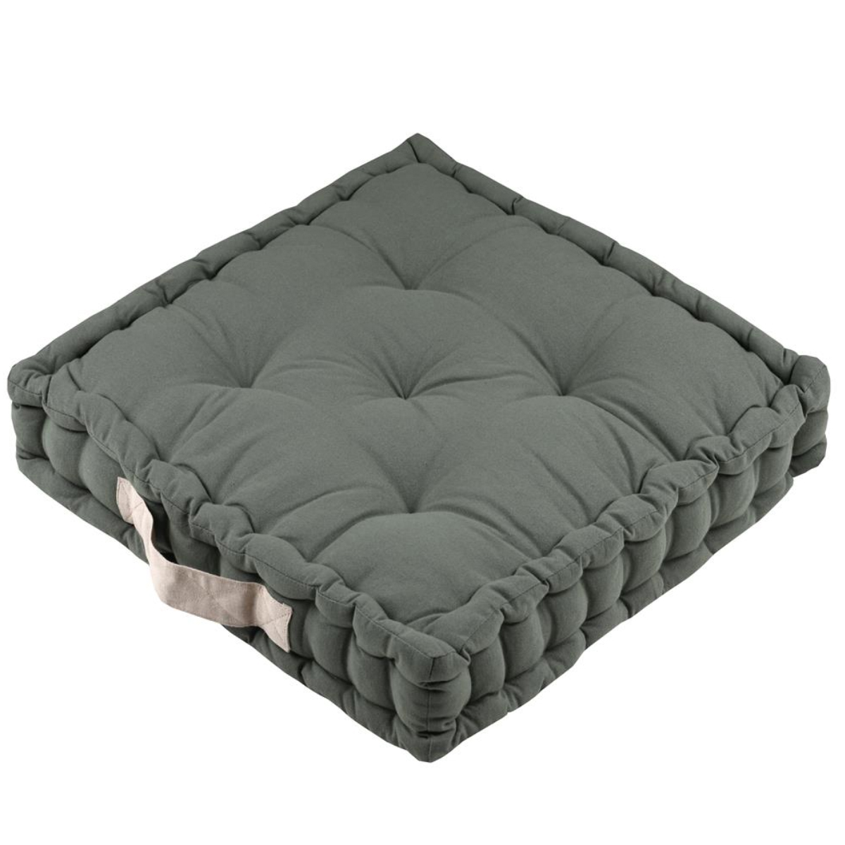 Coussin de sol uni en coton 43 x 43 x 10 cm - vert