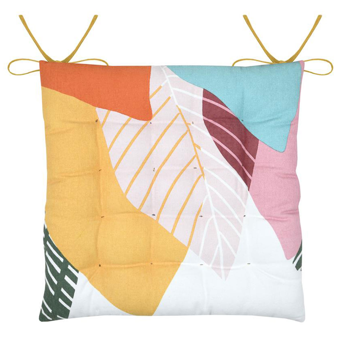 Galette de chaise Curry en coton 38 x 38 cm