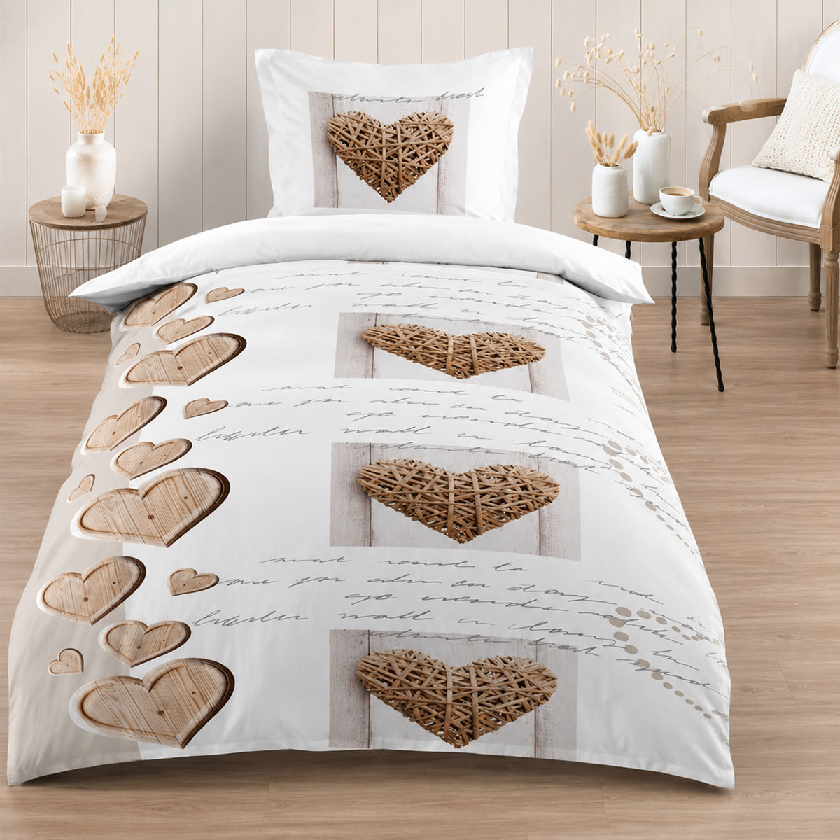 Parure de lit Charming Naturel � 140 x 200 cm