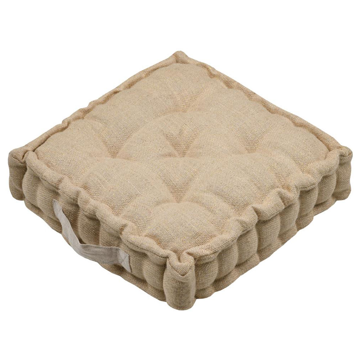Coussin de sol carr� en jute naturel 45 x 45 cm