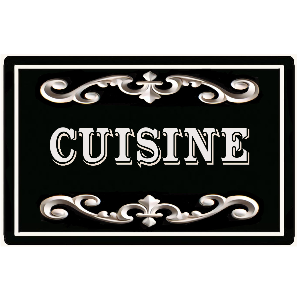 Plaque de Porte en Mtal  Cuisine