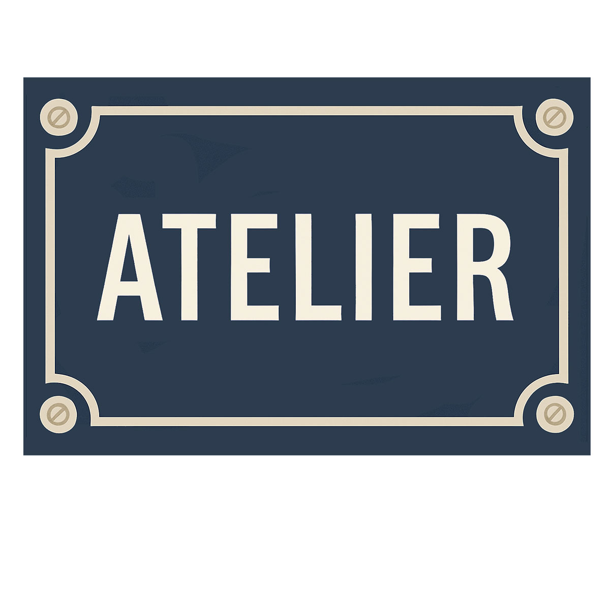 Plaque de Porte en Mtal  Atelier - Style plaque de rue