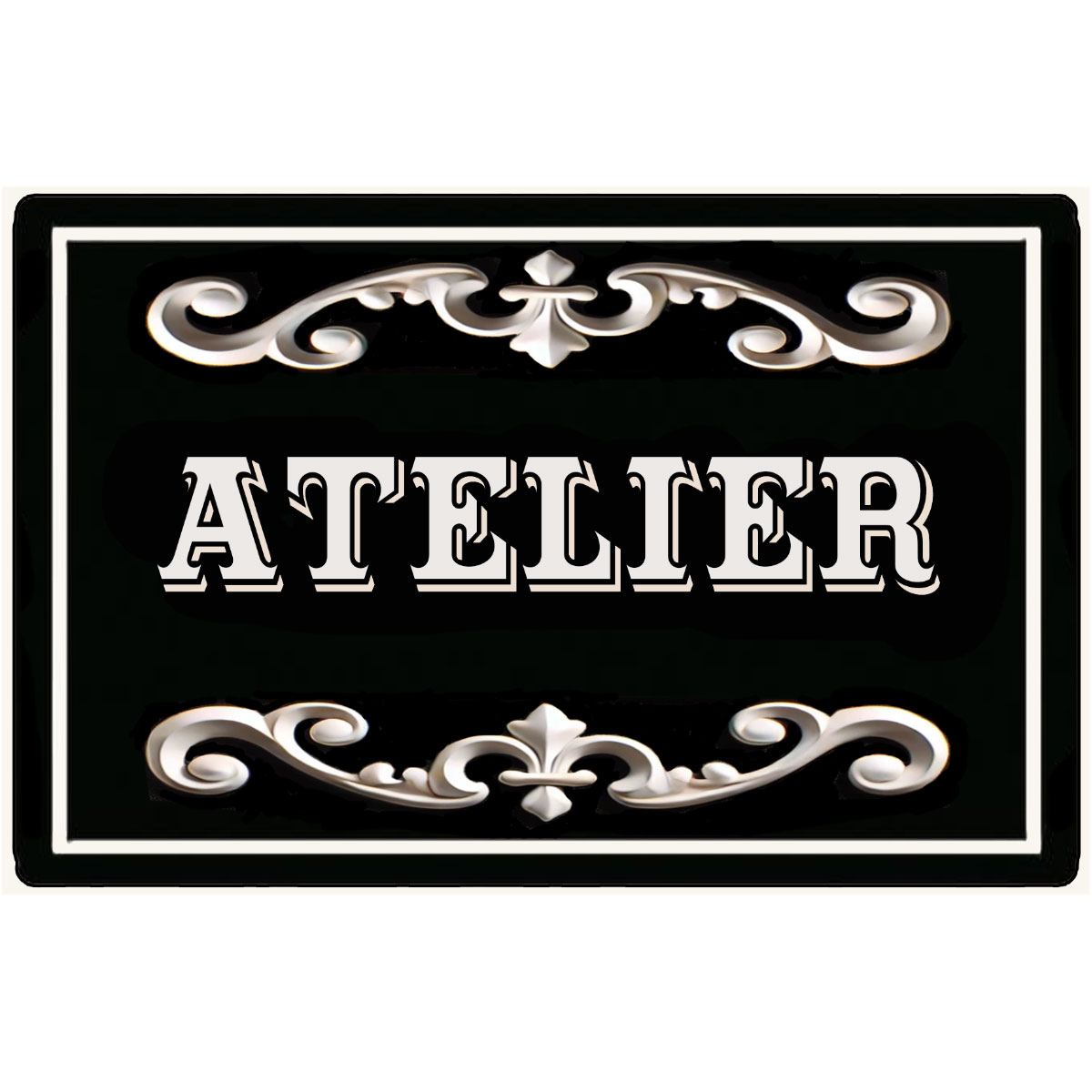 Plaque de Porte en Mtal  Atelier