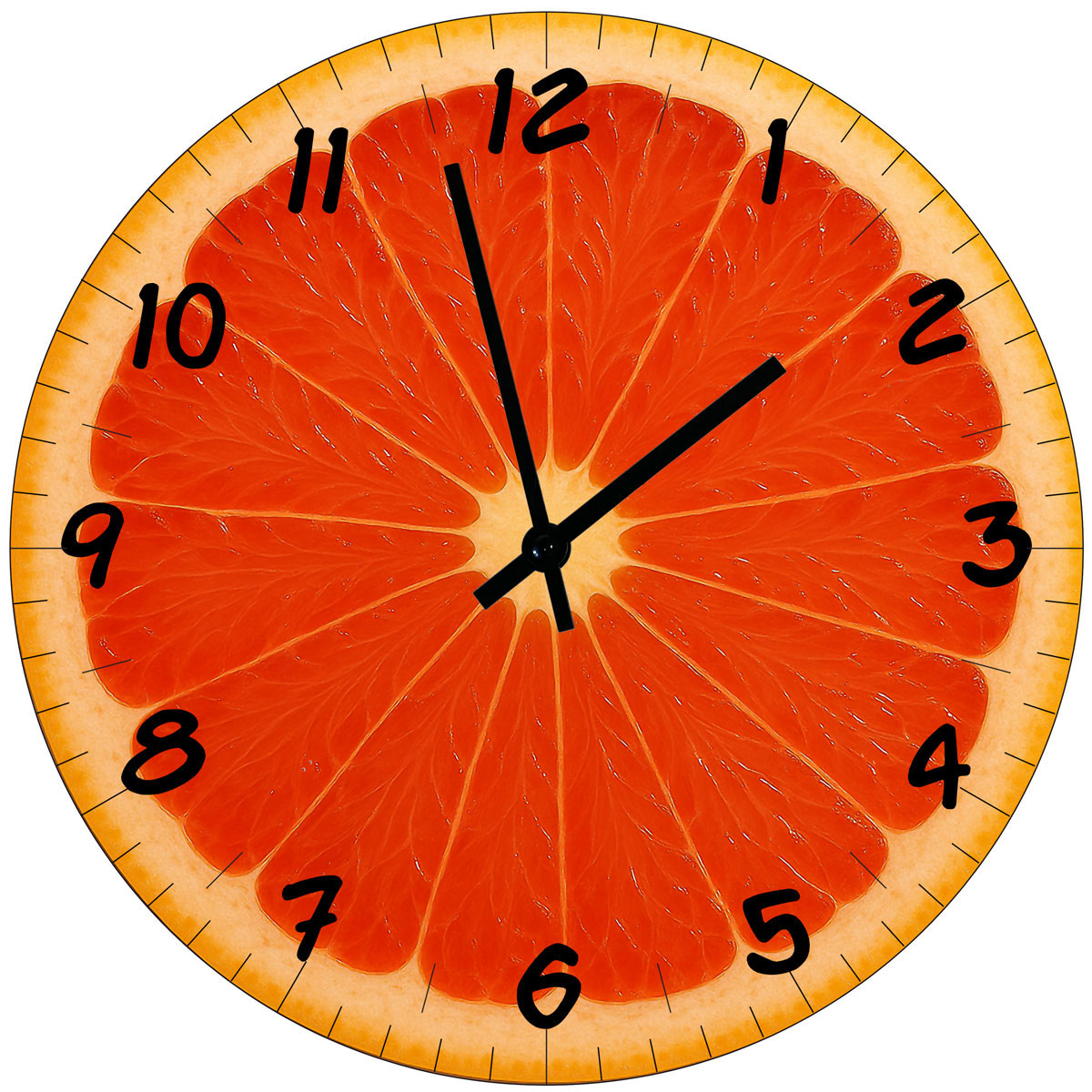 Horloge Ronde en Verre Pamplemousse  29 cm