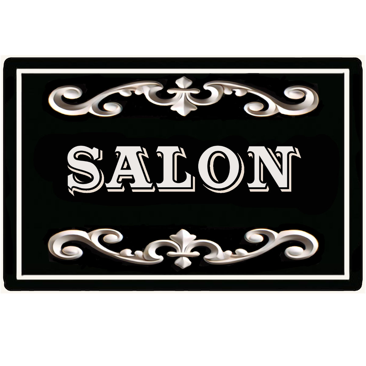 Plaque de Porte en Mtal  Salon