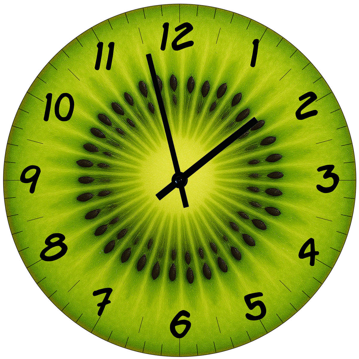 Horloge Ronde en Verre Kiwi  29 cm