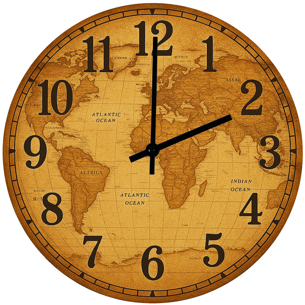 Horloge en verre Mappemonde Ancienne � � 29 cm