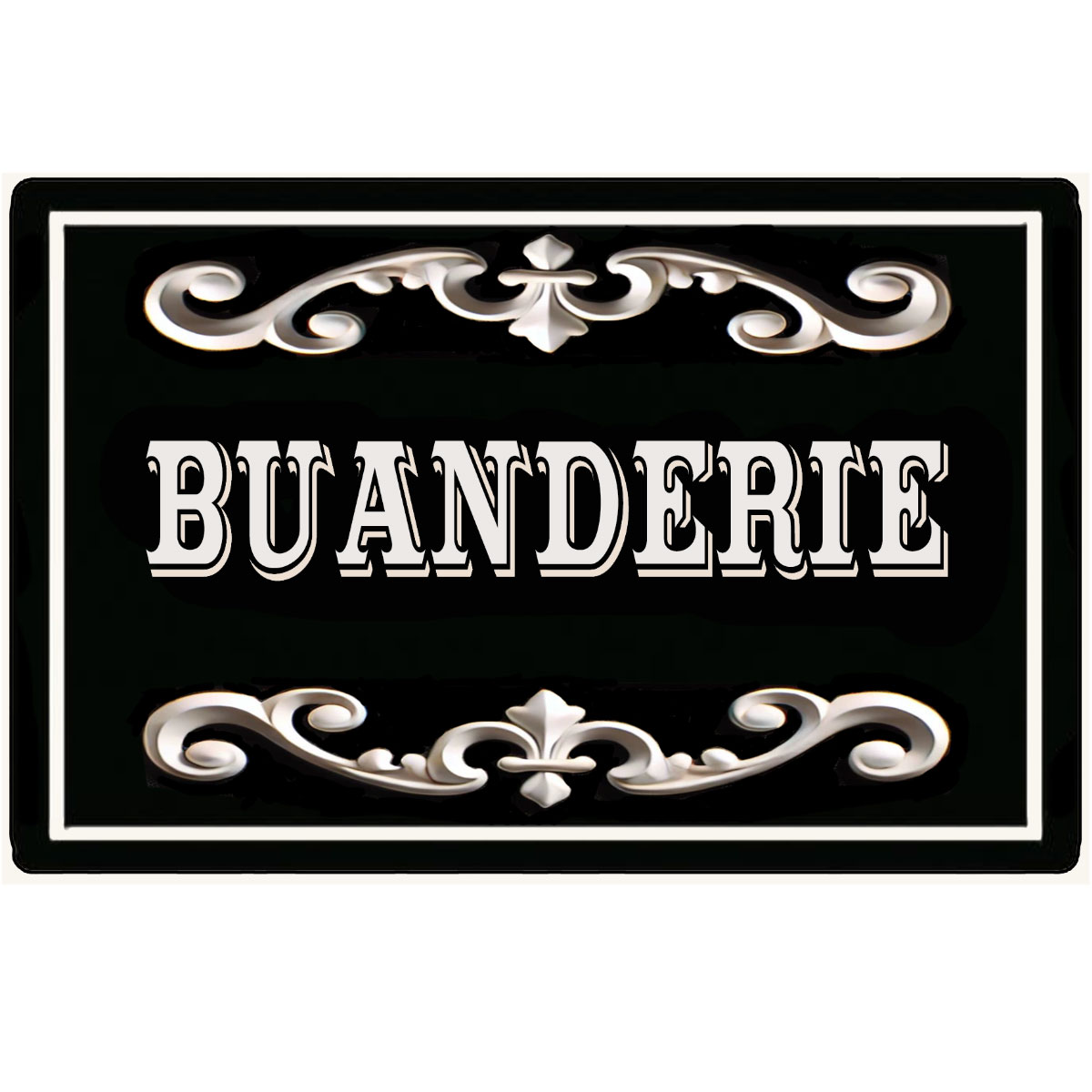 Plaque de Porte en Mtal  Buanderie
