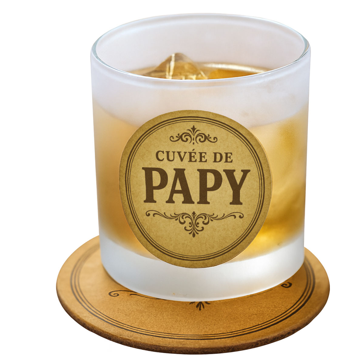 Verre avec sous-verre cuve de papy  CBKration