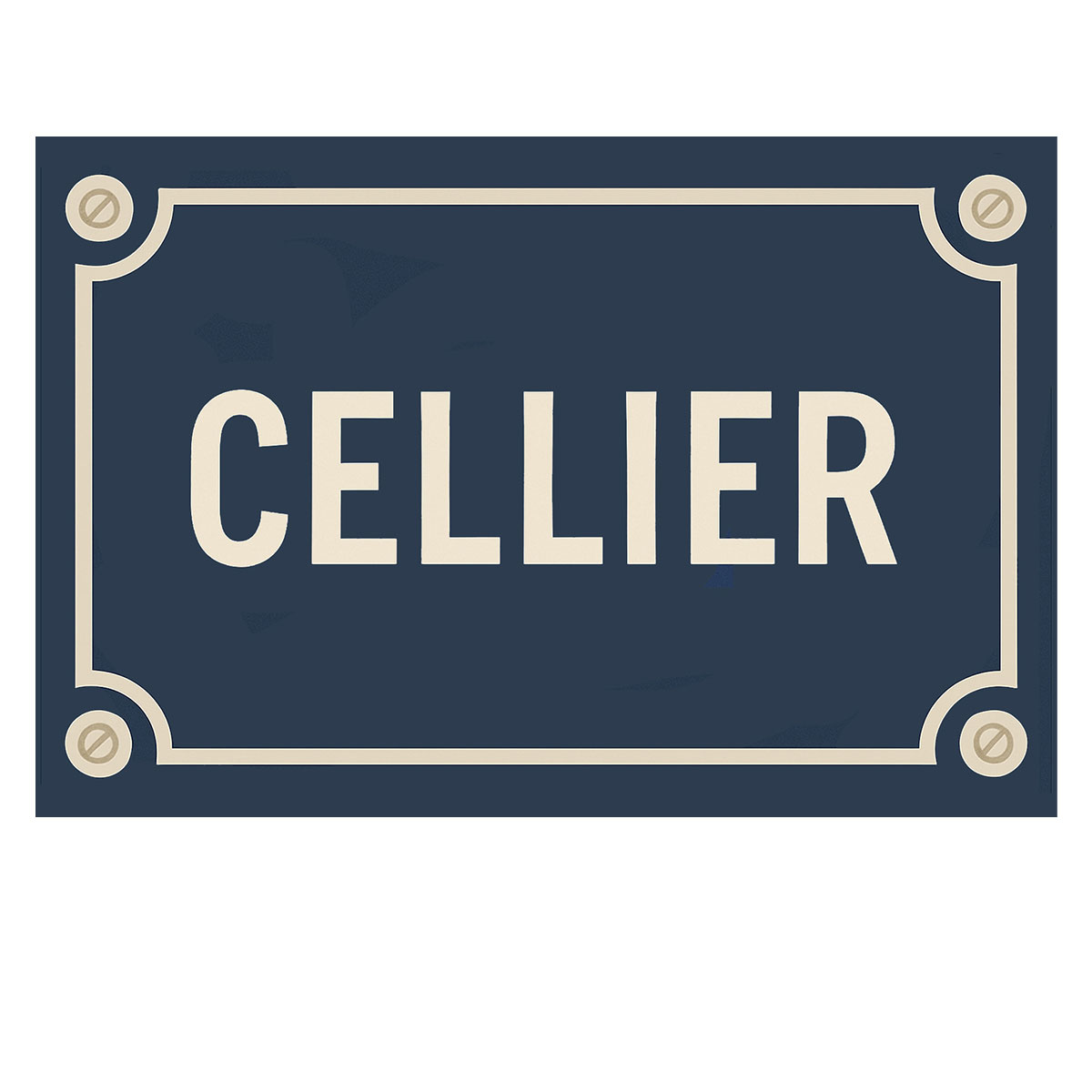 Plaque de Porte en Mtal  Cellier - Style plaque de rue