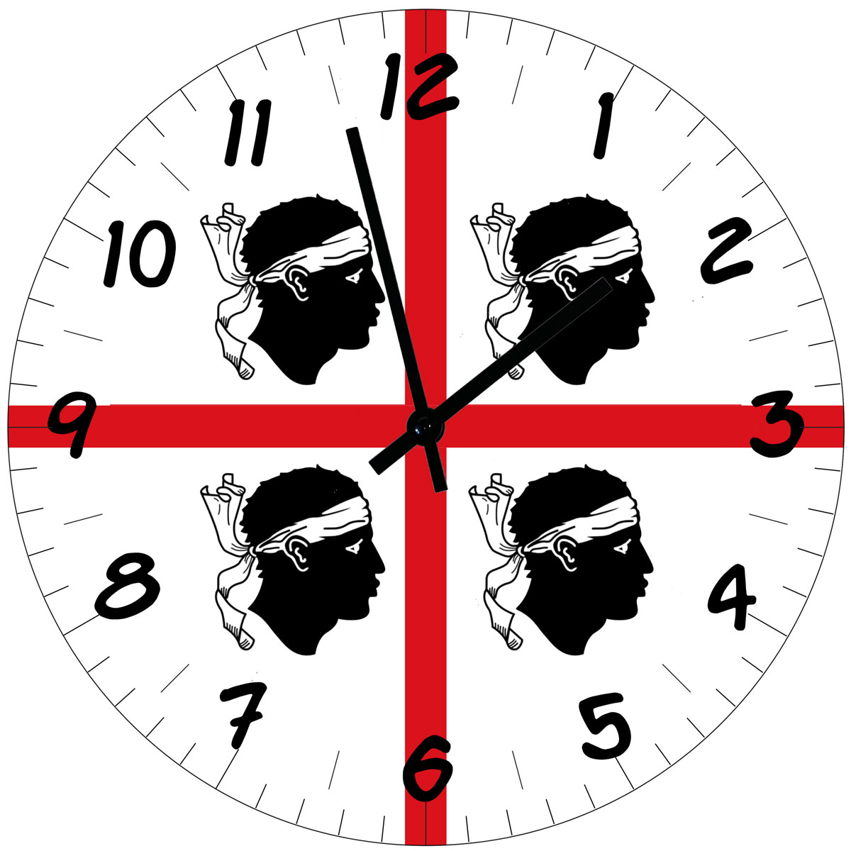 Horloge murale Sardaigne  Quattro Mori  29 cm