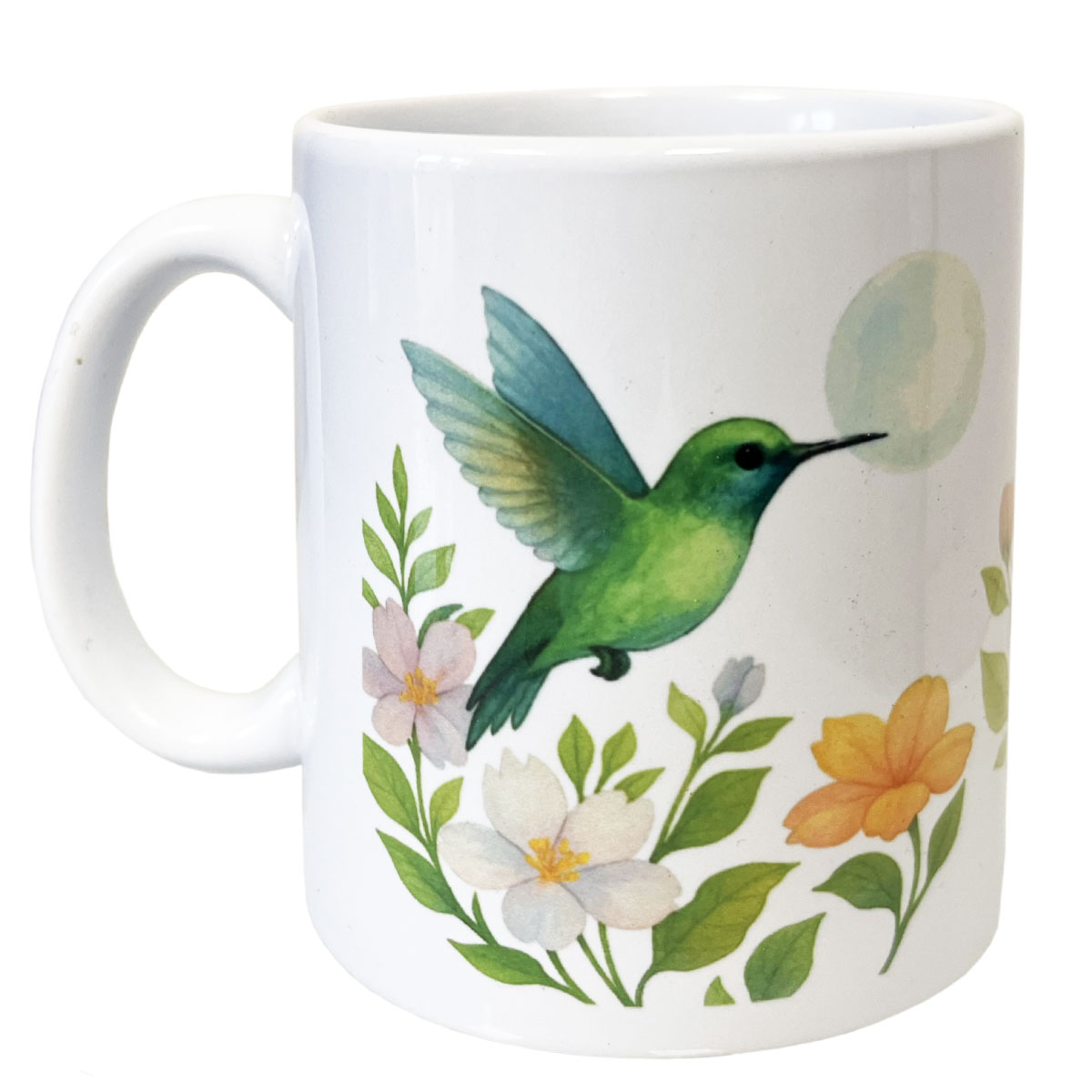 Mug en c�ramique � Colibri & fleurs
