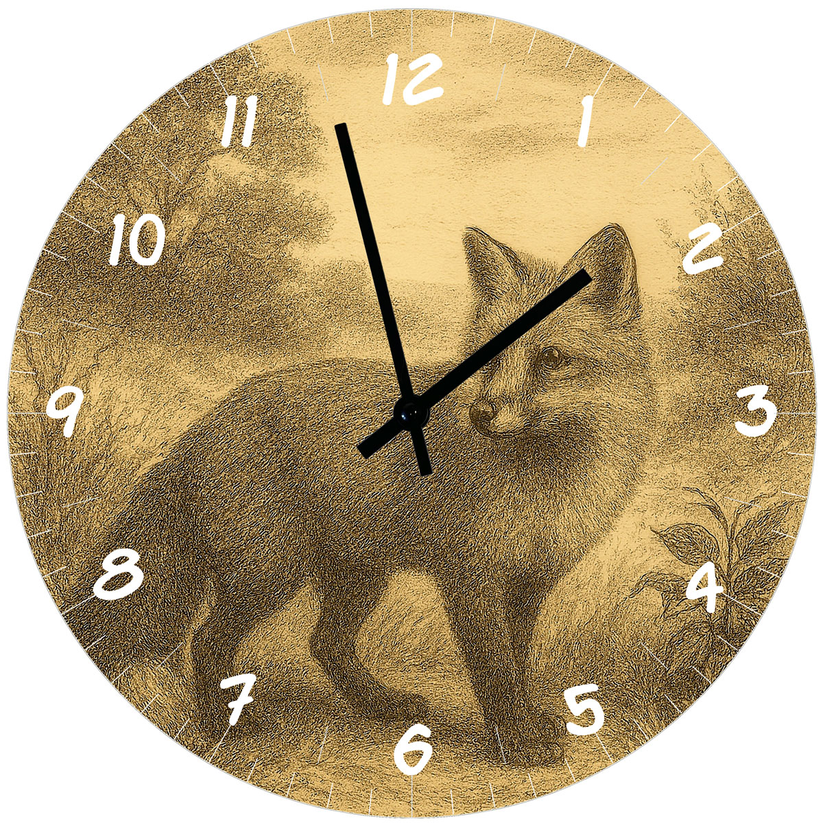 Horloge murale renard en verre  CBKration