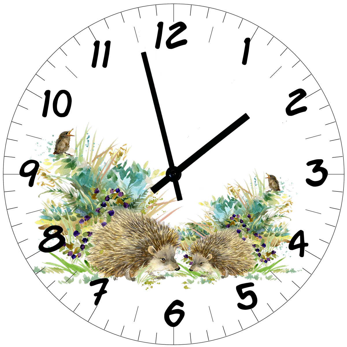 Horloge murale hrissons  29 cm