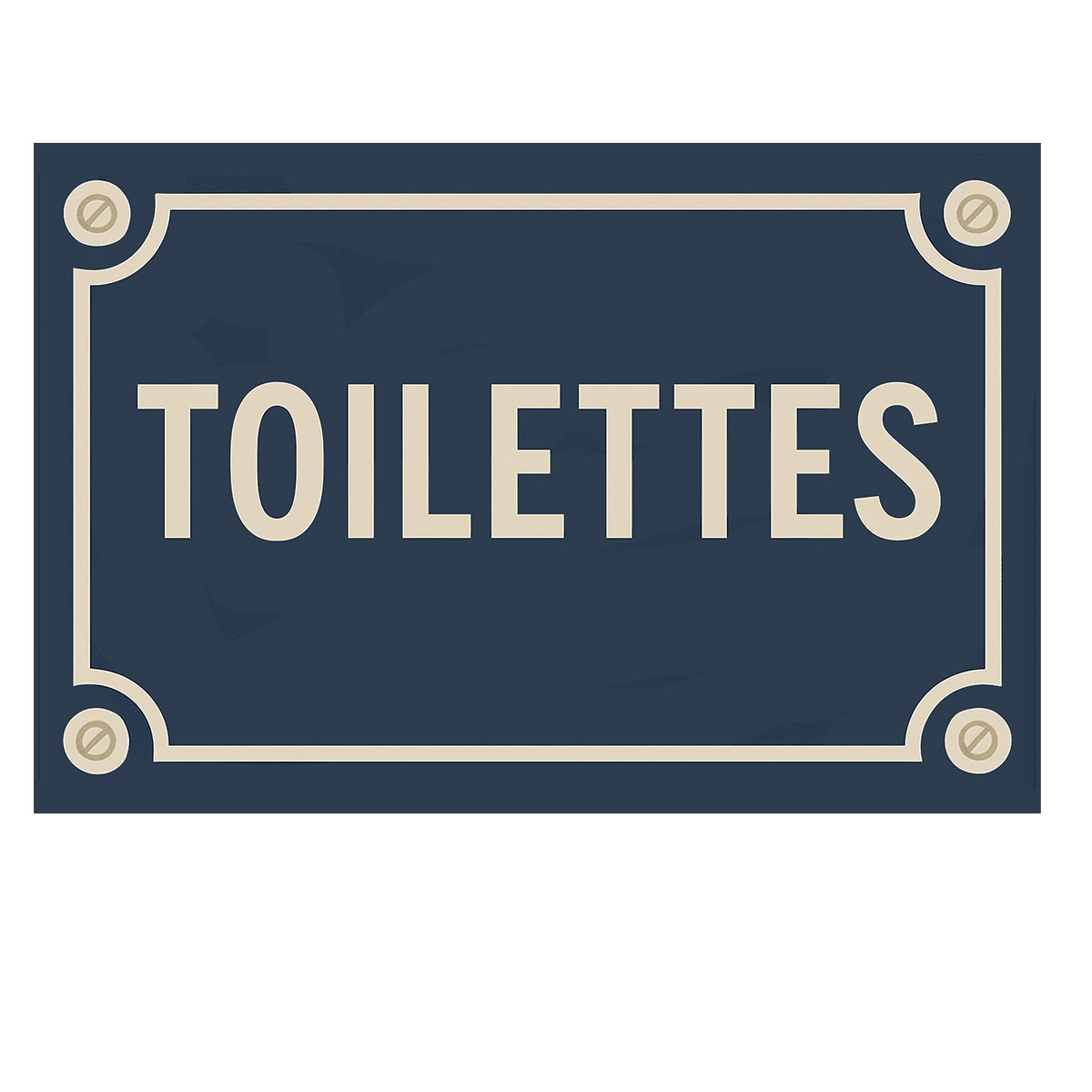 Plaque de Porte en Mtal  Toilettes - Style plaque de rue