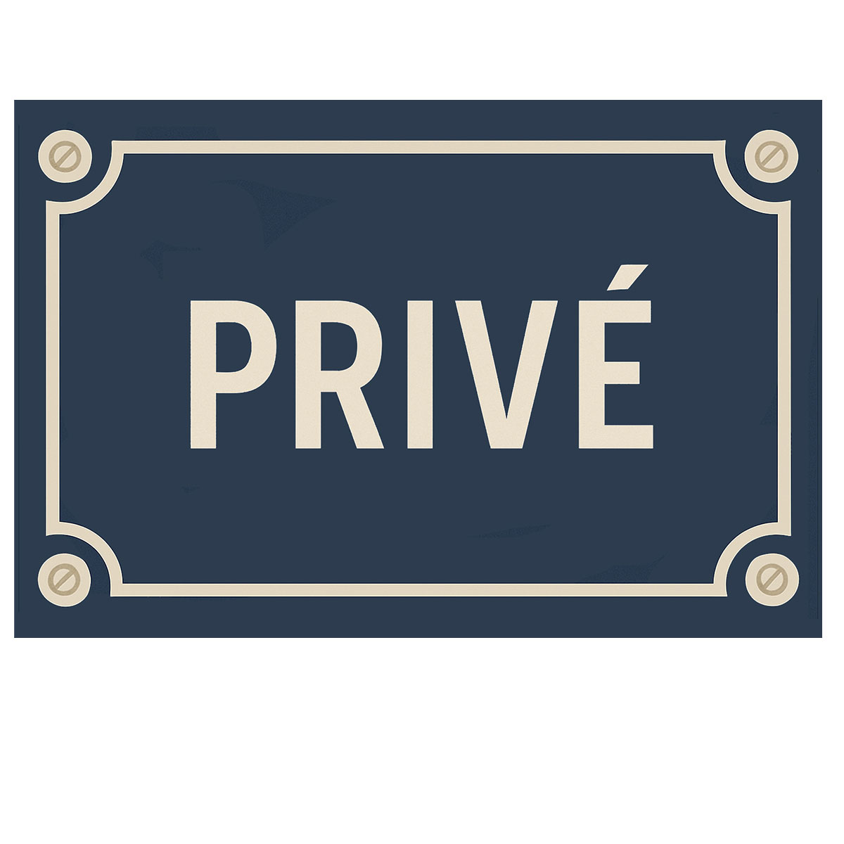 Plaque de Porte en Mtal  Priv - Style plaque de rue