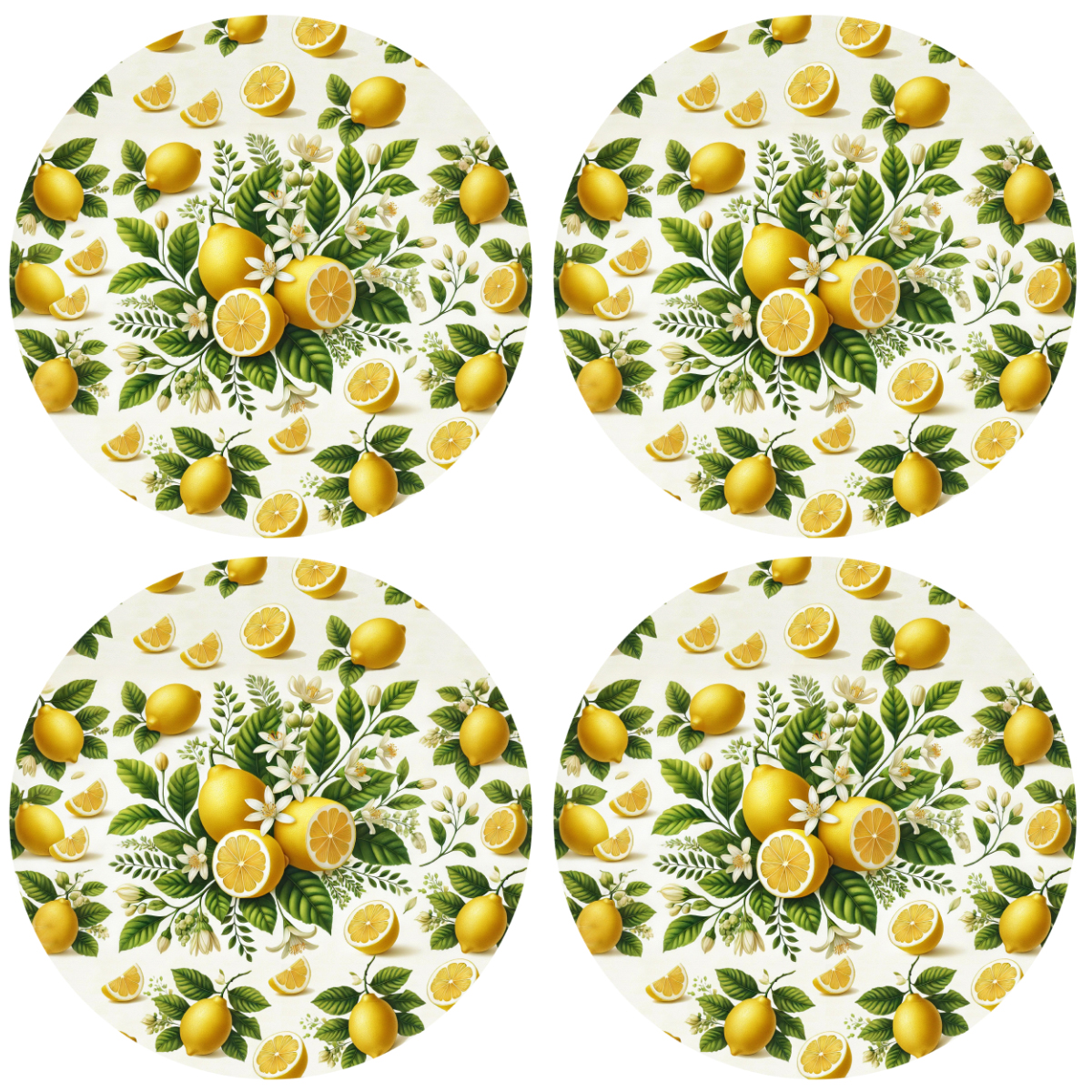 Dessous de verres  citronnier en fleur Cbkreation