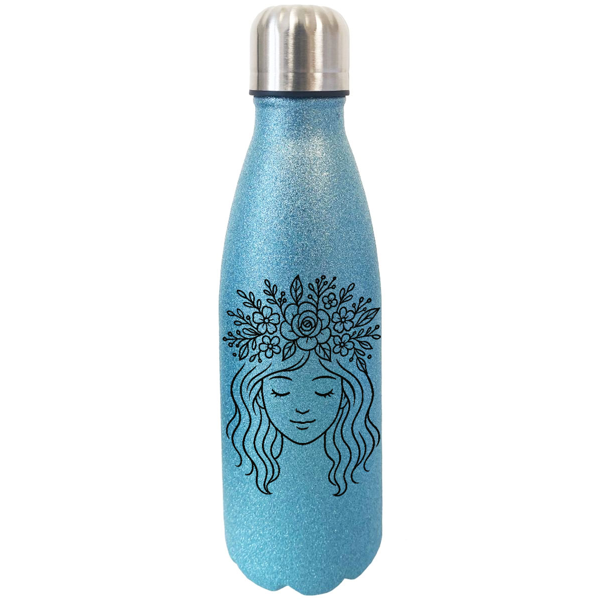Bouteille isotherme  paillettes bleues Luna