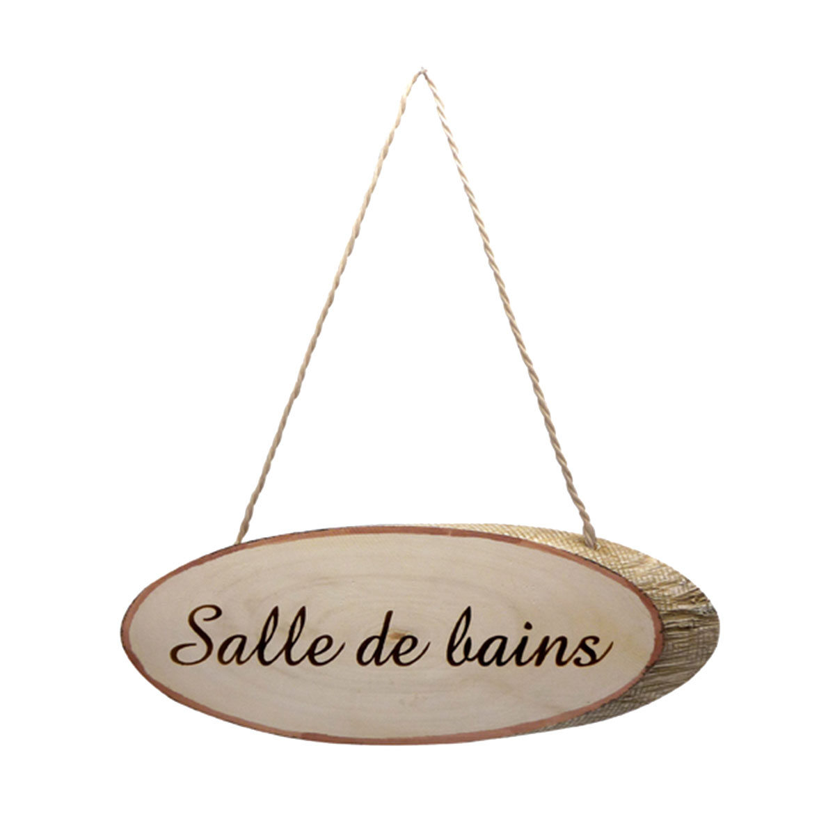 Plaque de porte Salle de Bain  Rondin de bois