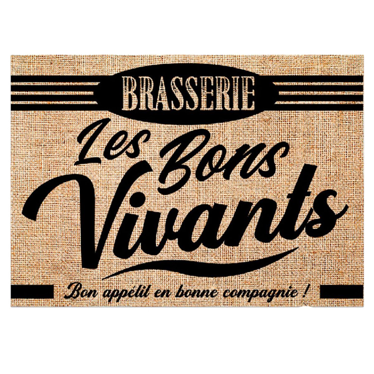 Set de table Brasserie Les Bons Vivants - en toile de jute