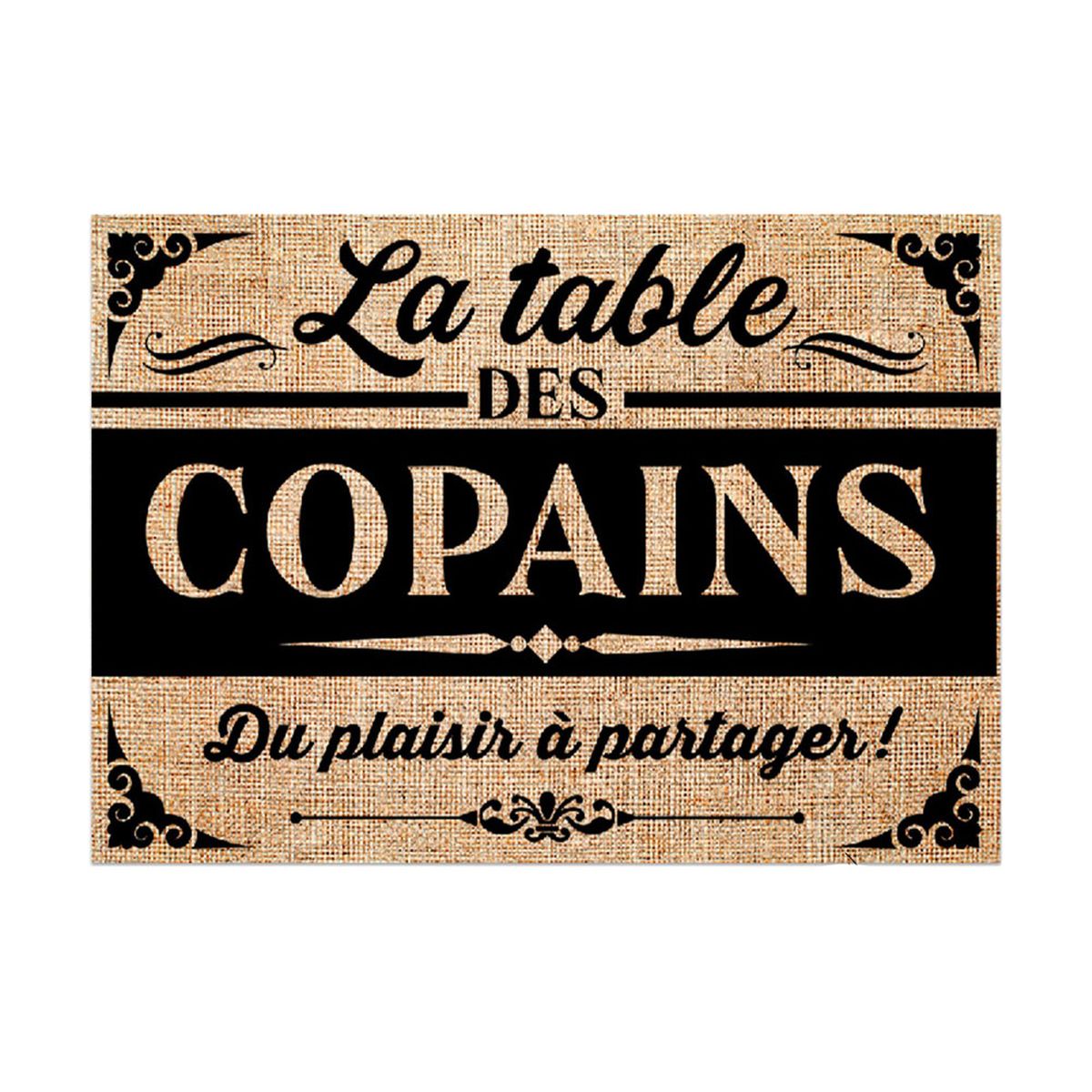 Set de table La Table des Copains - en toile de jute