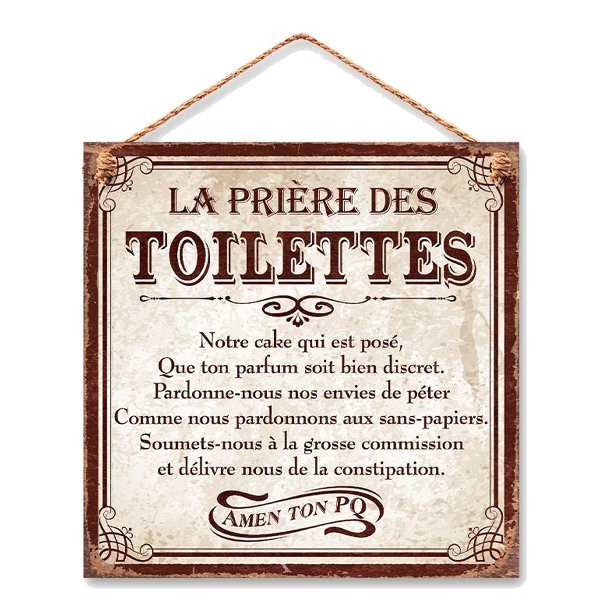 Plaque Dcorative La Prire des Toilettes 20 cm
