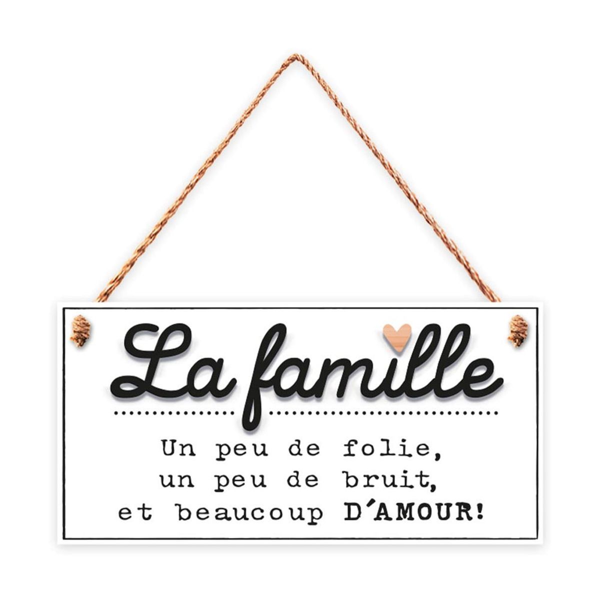 Plaque de porte en Bois - La Famille, un peu de folie...