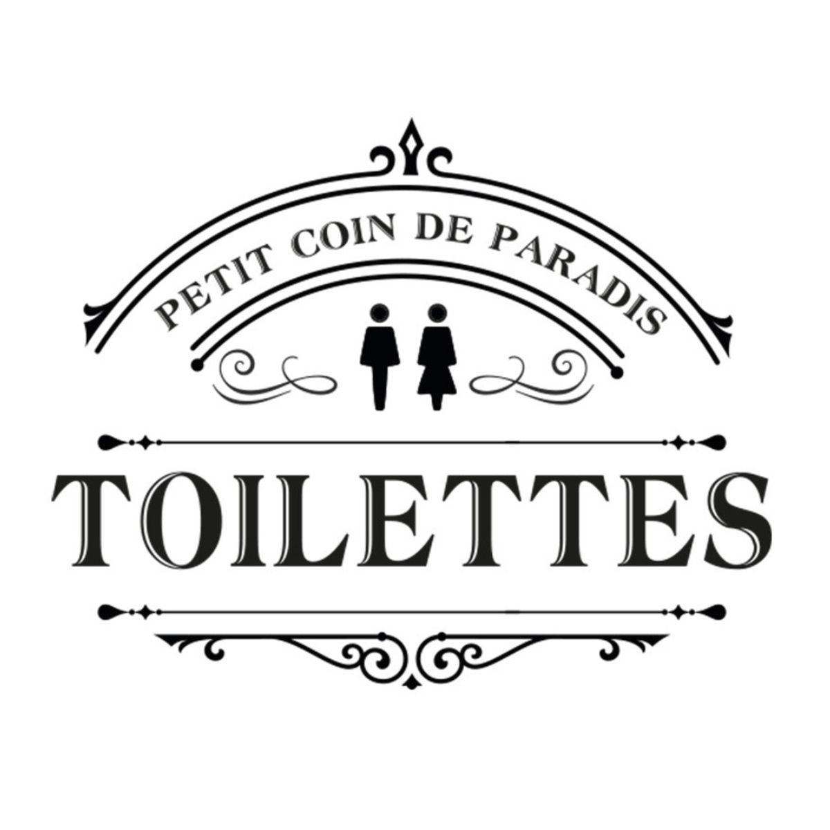 Sticker de porte - Toilettes - Petit Coin de Paradis