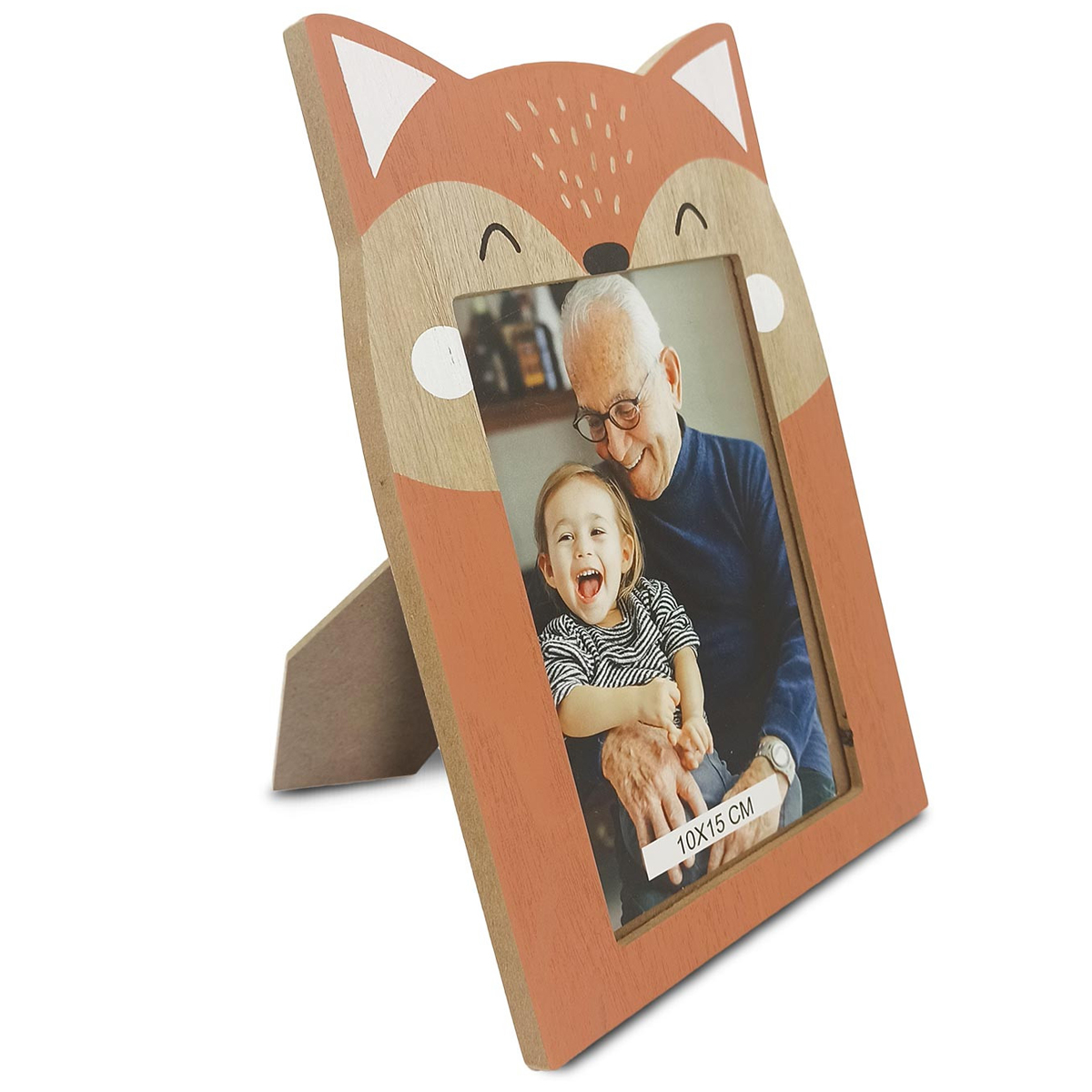 Cadre photo Renard en bois 22 cm
