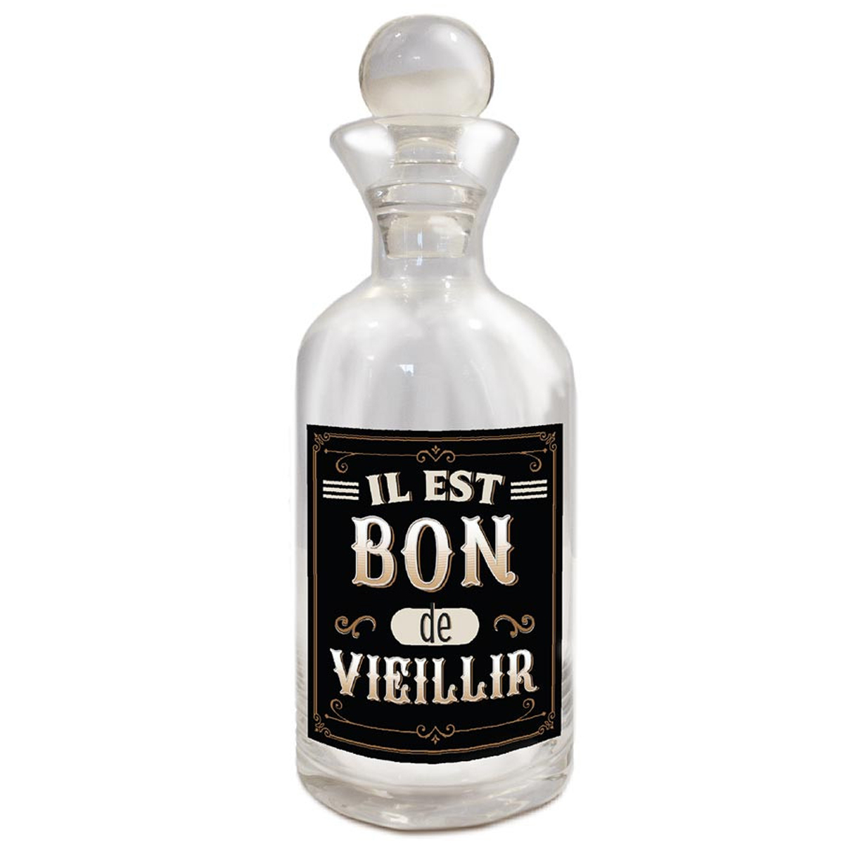 Carafe rtro Il est bon de Vieillir en boite cadeau - 1 Litre