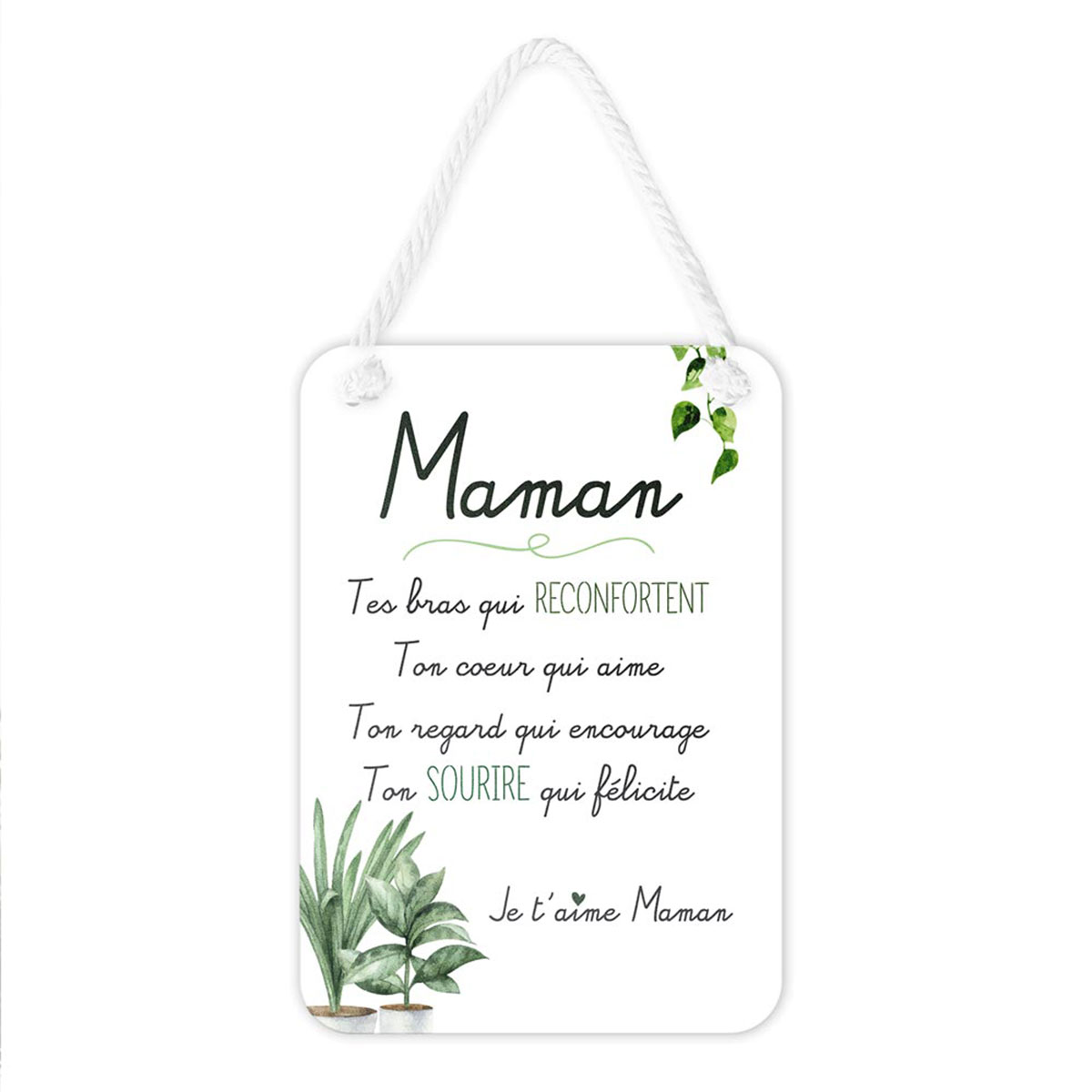 Plaque dcorative relief en Mtal - Je t'aime maman