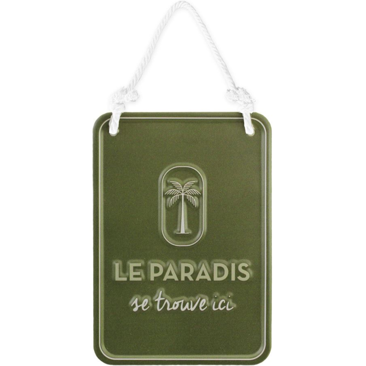 Plaque dcorative relief en Mtal - Le Paradis se trouve ici