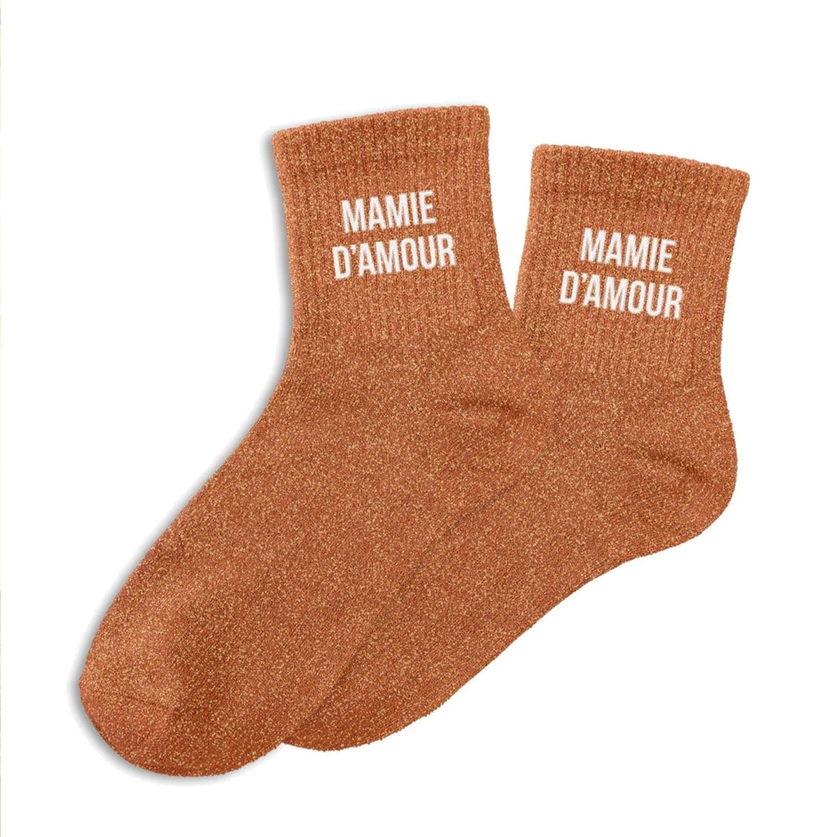 Paire de Chaussettes Pailletes Mamie dAmour Orange
