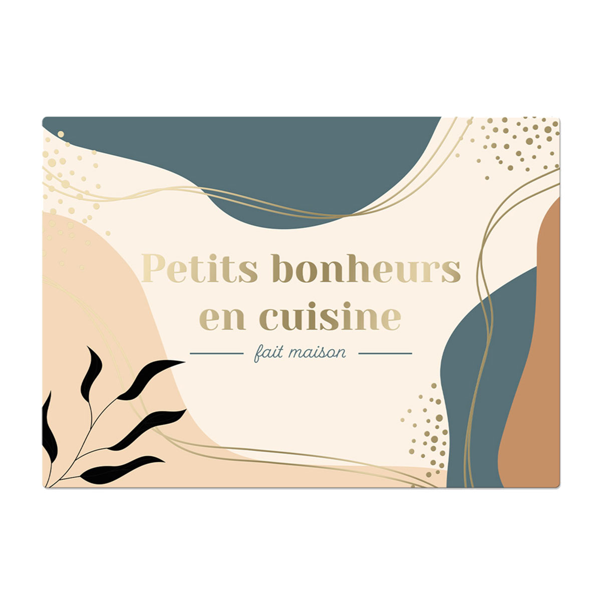 Set de table bonheur en cuisine - Inscription dore